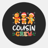 Christmas Cousin Crew Santa Hat Family Matching Fu Ronde Sticker (Voorkant)