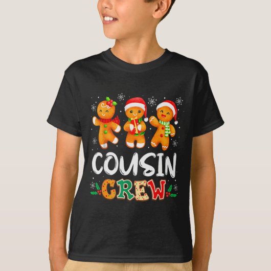 Christmas Cousin Crew Santa Hat Family Matching Fu T-shirt (Voorkant)