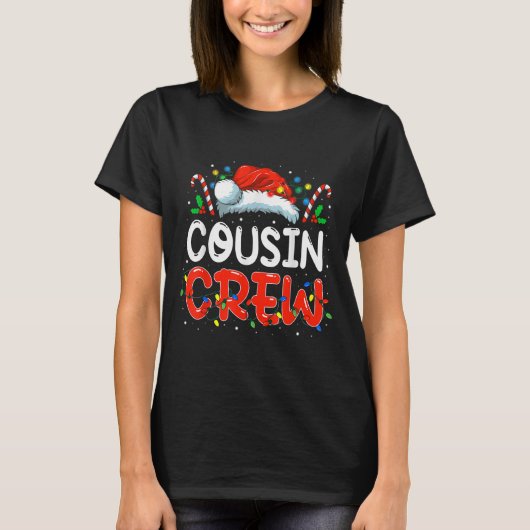 Christmas Cousin Crew Santa Hat Men Women Kids  T-shirt (Voorkant)