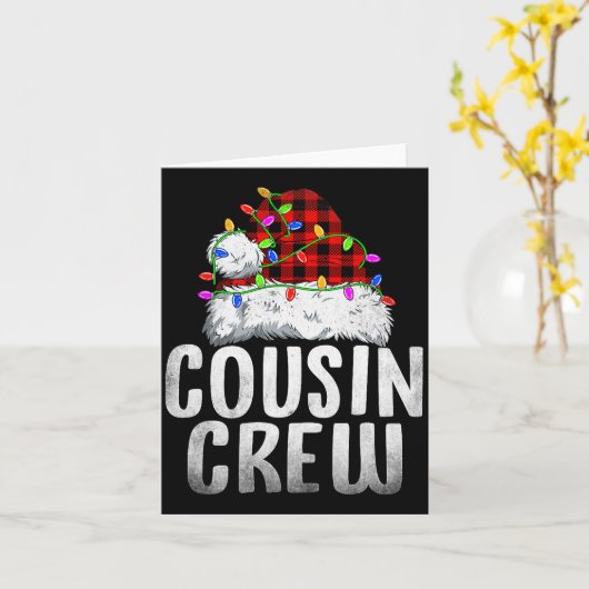 Christmas Cousin Crew Santa Xmas Family Matching P Kaart (Gele Bloem)