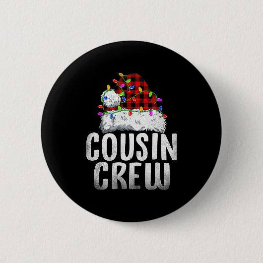 Christmas Cousin Crew Santa Xmas Family Matching P Ronde Button 5,7 Cm (Voorkant)