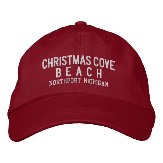 Christmas Cove Beach Michigan Baseball Hat Geborduurde Pet (Voorkant)