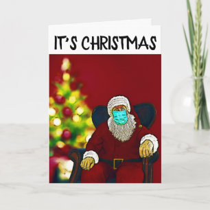 CHRISTMAS COVID 19 SANTA CLAUS MASK KAART