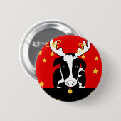 Christmas Cow Pin Back Button (Voorkant /achterkant)