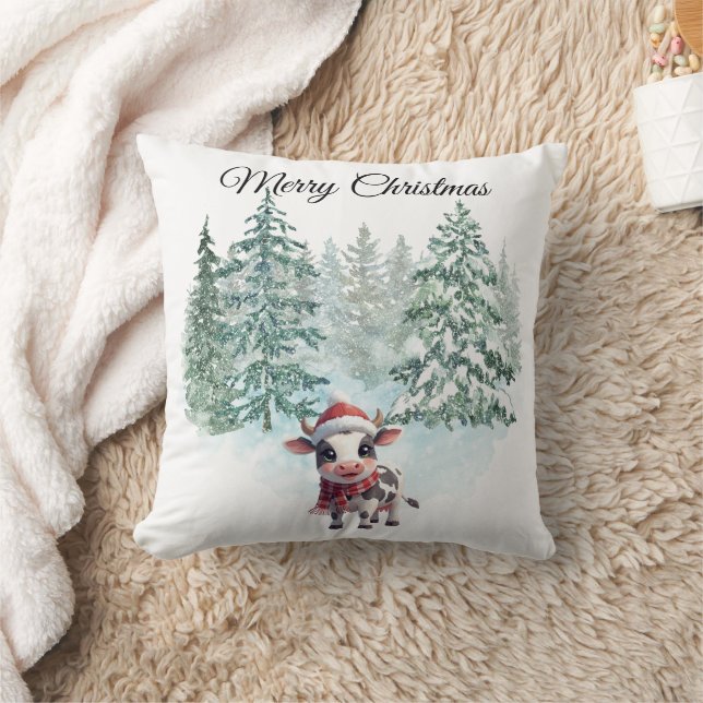 Christmas Cow Throw Pillow Kussen (Deken)