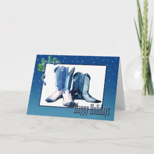 Christmas Cowboy Boots Kaart