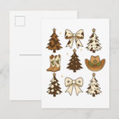 Christmas Cowboy Boots Western Santa Xmas Aankondigingskaart (Voorkant / Achterkant)