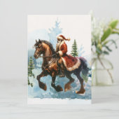 Christmas Cowboy Santa Kaart (Staand voorkant)