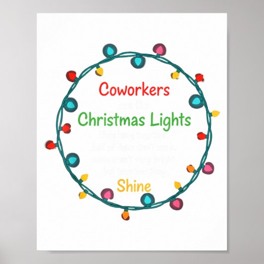 Christmas Coworkers Are Like Christmas Lights Funn Poster (Voorkant)