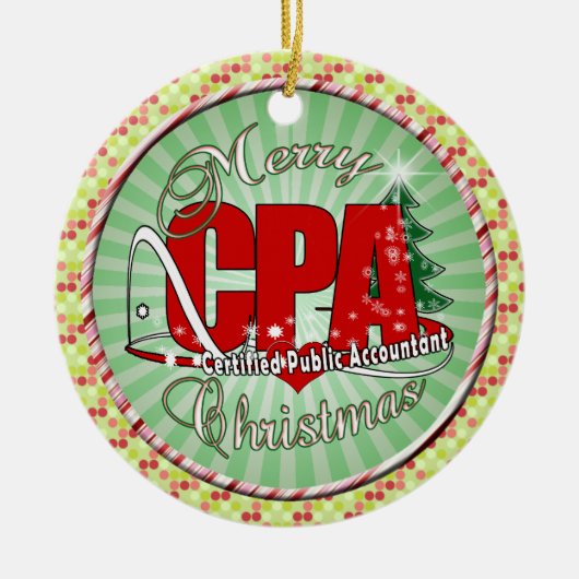 CHRISTMAS CPA Certified Public Accountant Keramisch Ornament (Voorkant)