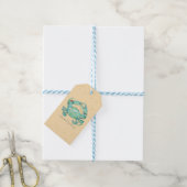 Christmas Crab Beach Cadeaulabel (Met Touw)