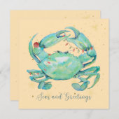 Christmas Crab Beach Feestdagenkaart (Voorkant / Achterkant)
