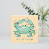 Christmas Crab Beach Feestdagenkaart (Staand voorkant)