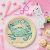 Christmas Crab Beach Papieren Bordje (Feest)