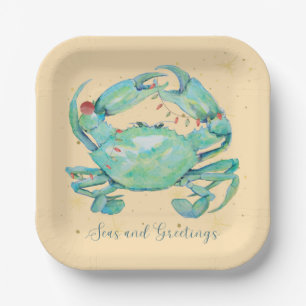 Christmas Crab Beach Papieren Bordje