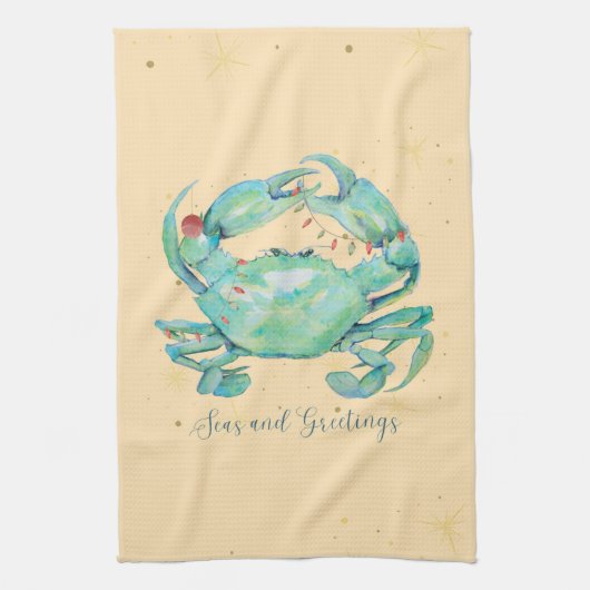 Christmas Crab Beach Theedoek (Verticaal)