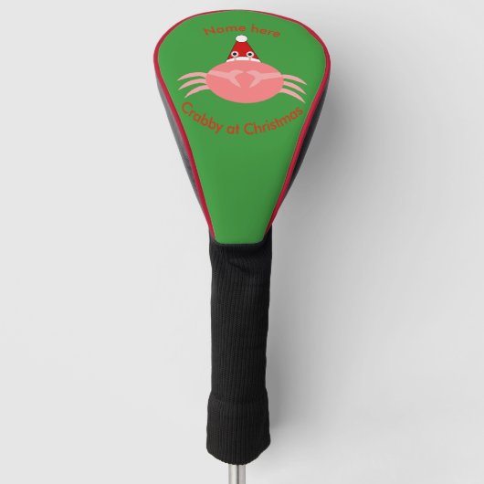 Christmas Crab Custom Golf Driver Hoesje Golfheadcover (Voorkant)