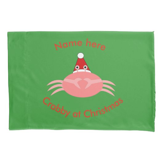 Christmas Crab Custom Kussensloop (Voorkant)