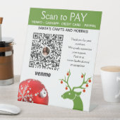 Christmas Craft Show Venmo Pay Here Reclamebord Met Voetstuk (Insitu)