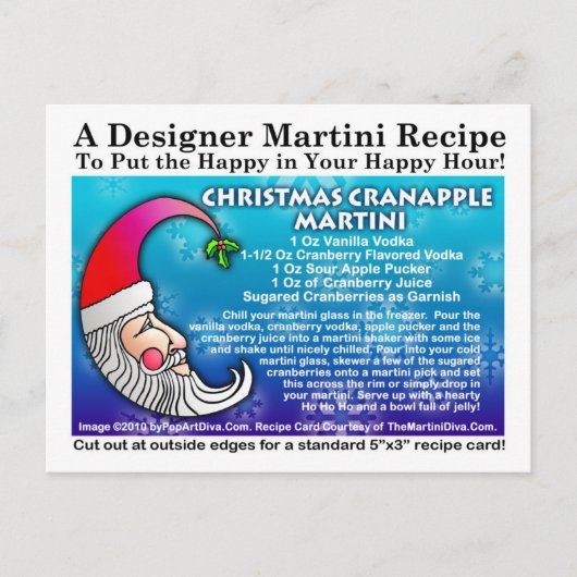 Christmas Cranapple Martini Recept Briefkaart (Voorkant)