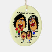 Christmas Crazy Family Cartoon Keramisch Ornament (Rechts)