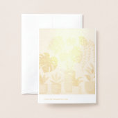 Christmas Cream Green Potted Planten Folie Kaarten (Met envelop)