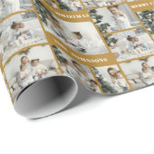 Christmas Creëer Your Own Gold 6 Fotocollage Cadeaupapier (Rol Hoek)