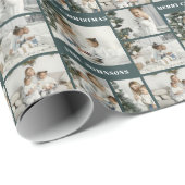 Christmas Creëer Your Own Green 6 Fotocollage Cadeaupapier (Rol Hoek)