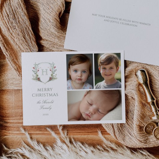 Christmas Crest 3 Photo Feestdagenkaart
