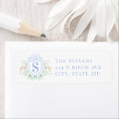 Christmas Crest Deer Monogram Etiket (Insitu)