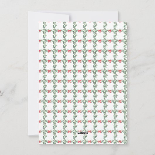 Christmas Crest Monogram Foto Grandmillennial Feestdagenkaart (Achterkant)