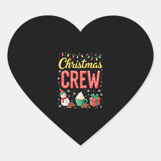 Christmas Crew (1) Hart Sticker (Voorkant)