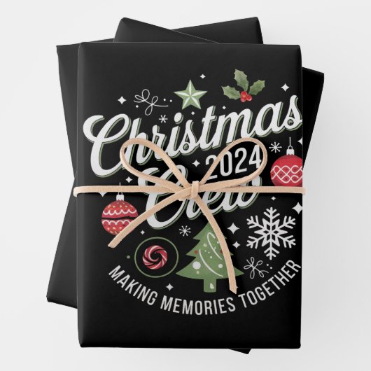 Christmas Crew 2024Familie Matching Kerstfeest Inpakpapier Vel (In situ)