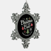 Christmas Crew 2024Familie Matching Kerstfeest Tin Sneeuwvlok Ornament (Links)