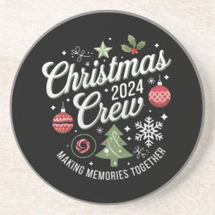 Christmas Crew 2024Familie Matching Kerstfeest Zandsteen Onderzetter