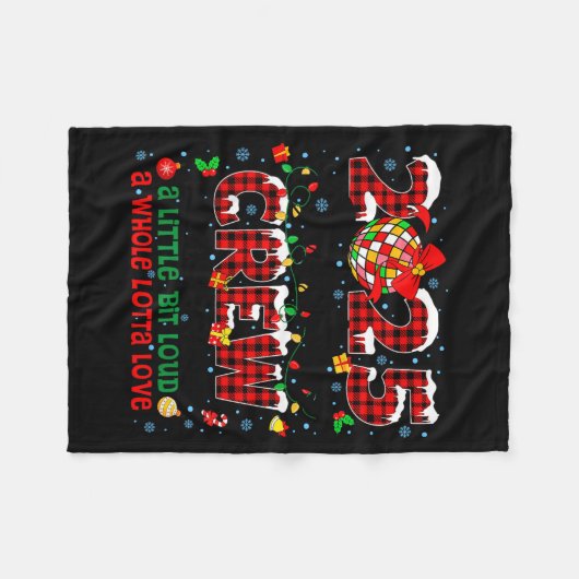Christmas Crew 2025 Family Christmas Matching Xmas Fleece Deken (Voorkant (Horizontaal))
