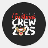 Christmas Crew 2025 Family Christmas Xmas Pajamas  Ronde Sticker (Voorkant)