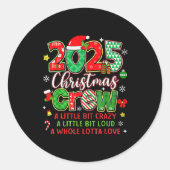 Christmas Crew 2025 Family Christmas Xmas Pajamas  Ronde Sticker (Voorkant)