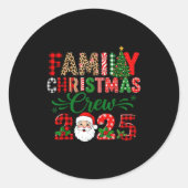 Christmas Crew 2025 Family Matching Outfit Xmas Pa Ronde Sticker (Voorkant)