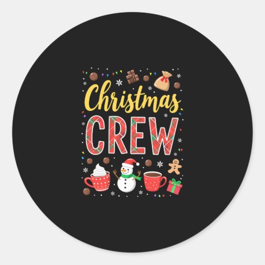 Christmas Crew (2) Ronde Sticker (Voorkant)