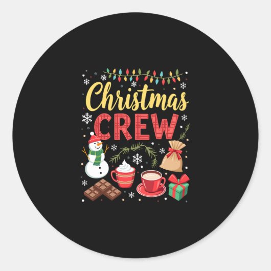 Christmas Crew (3) Ronde Sticker (Voorkant)