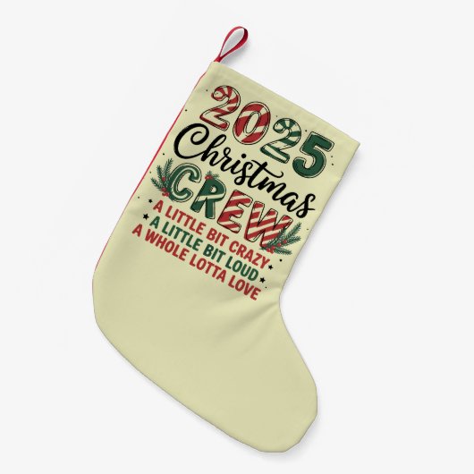 Christmas Crew Familie Kerstmis 2025 Matching Suad Kleine Kerstsok (Voorkant (Hangend))