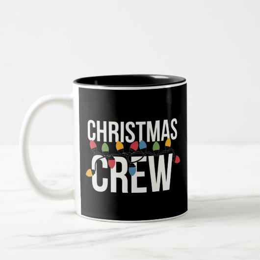 Christmas Crew Familie Kerstvakantie Tweekleurige Koffiemok (Links)