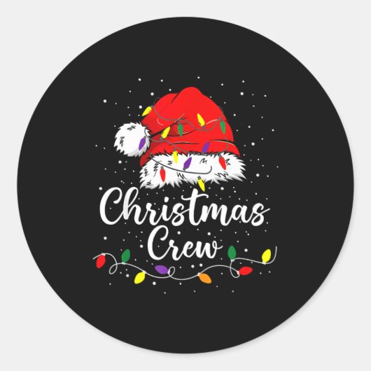 Christmas Crew Family Group Matching Christmas Paj Ronde Sticker (Voorkant)