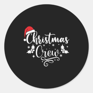 Christmas Crew Family Group Matching Christmas Paj Ronde Sticker