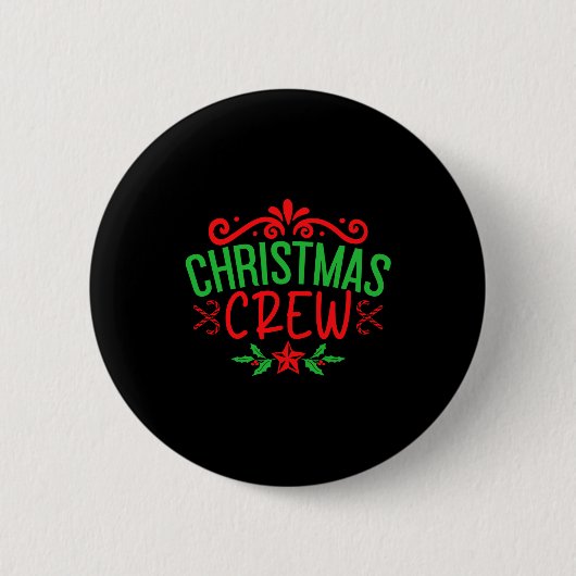 Christmas Crew Family T Shirt_1 Ronde Button 5,7 Cm (Voorkant)