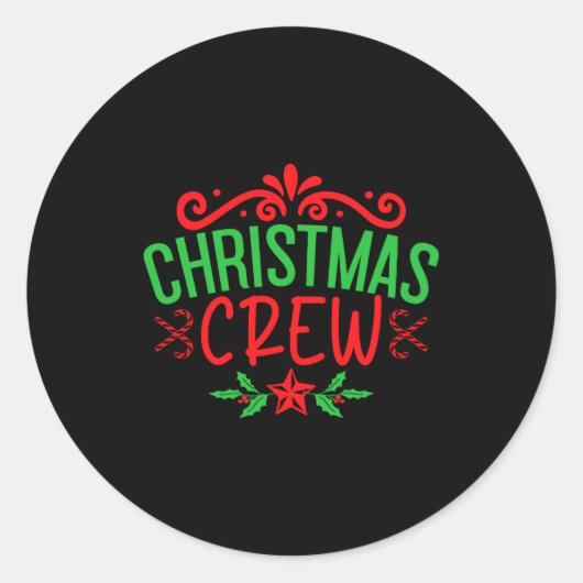Christmas Crew Family T Shirt_1  Ronde Sticker (Voorkant)