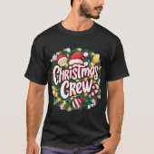 Christmas Crew: Feestelijke feestelijke kerstfigur T-shirt (Voorkant)