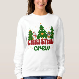 Christmas Crew Happy Winter Scene Playful Snowman Trui