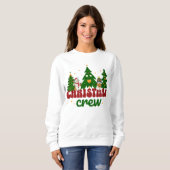 Christmas Crew Happy Winter Scene Playful Snowman Trui (Voorkant volledig)